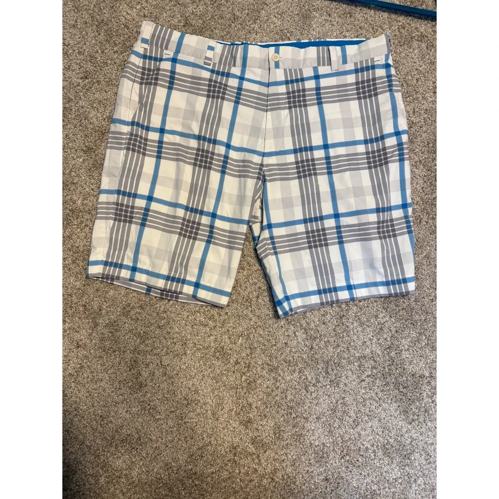 Nike Golf Shorts Mens 36 Blue Plaid Dri-Fit Tour Performance Checkered‎